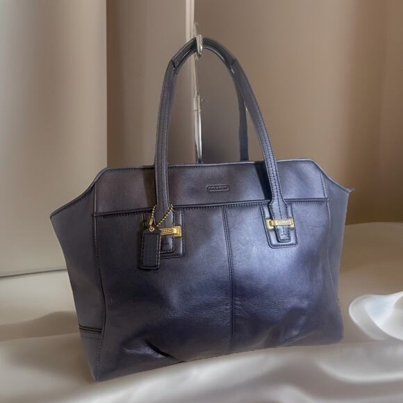 NWT Coach F25205 Taylor Alexis Leather Carryall B4 Midnight Navy - Picture 4 of 11